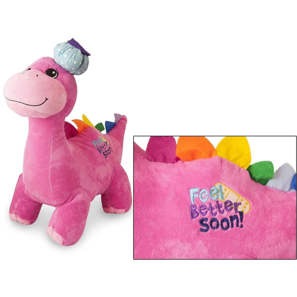 Plushible.comStuffed Animals"Delia" the 18in Feel Better Soon Pink Plush Dinosaur