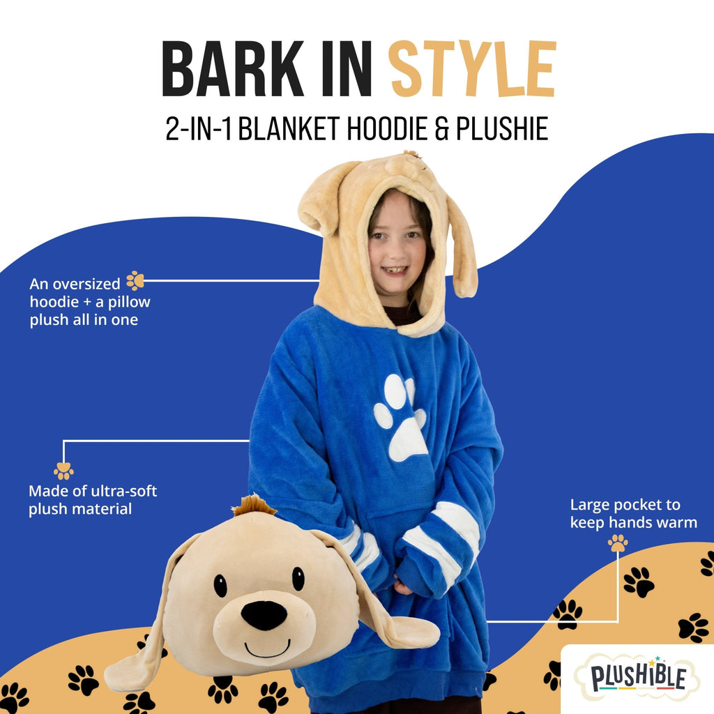 Plushible.comSnugiblesDougie Dog Kids Snugible | Blanket Hoodie & Pillow