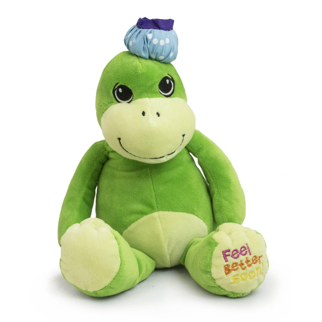 Plushible.comStuffed AnimalsDucky the 12in Green Feel Better Soon Plush Dinosaur by The Petting Zoo