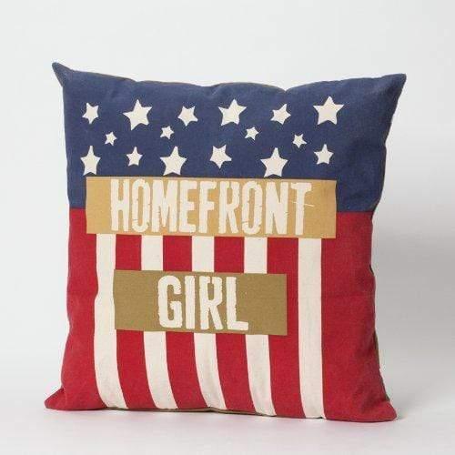 Enesco Home Enesco Homefront Girl American Flag Pillow, 16-Inch