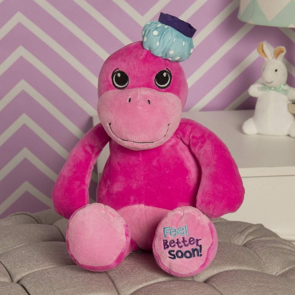 Plushible.comStuffed AnimalsFeel Better Soon Pink Dinosaur Plushie