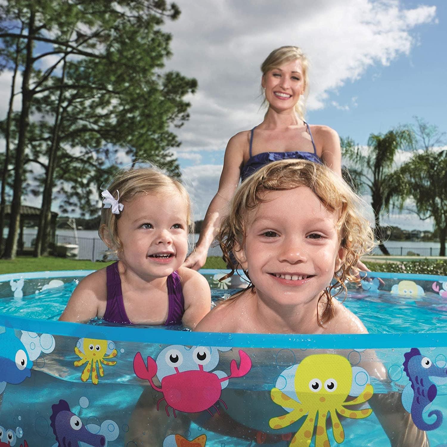 Fill-N-Fun Paddling Pool - 48 x 10 Inches, Blue – Plushible.com