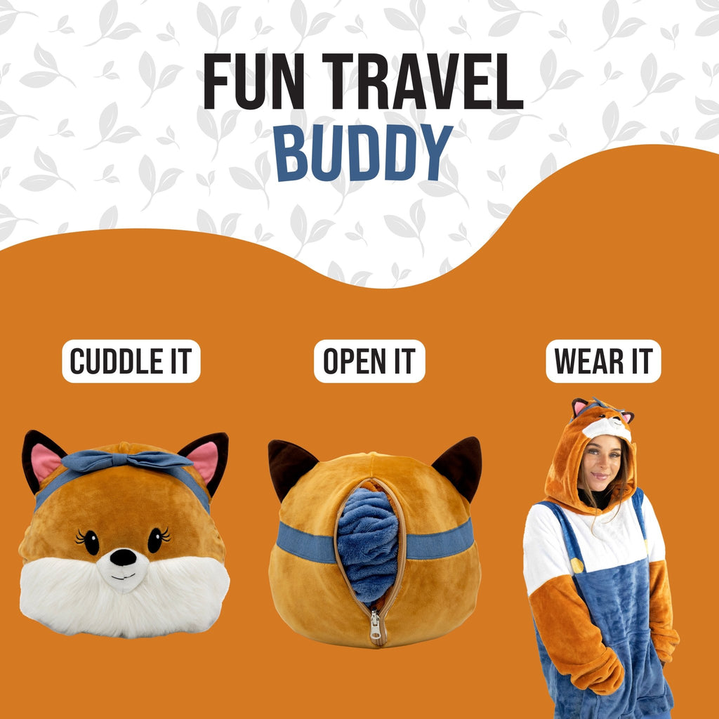 Plushible.comBundleFiona Fox Adult Snugible | Blanket Hoodie & Pillow