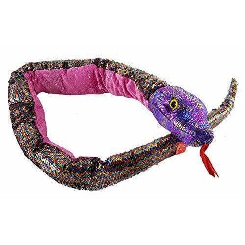 Plushible.com Pink Giant 54" Flip Sequins Snake by Gitzy