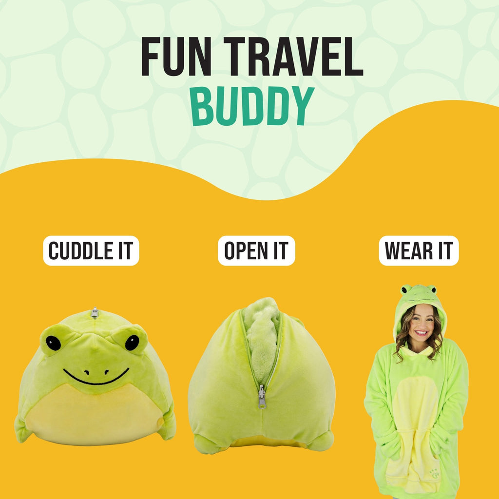 Plushible.comSnugiblesFren Frog Adult Snugible | Blanket Hoodie & Pillow