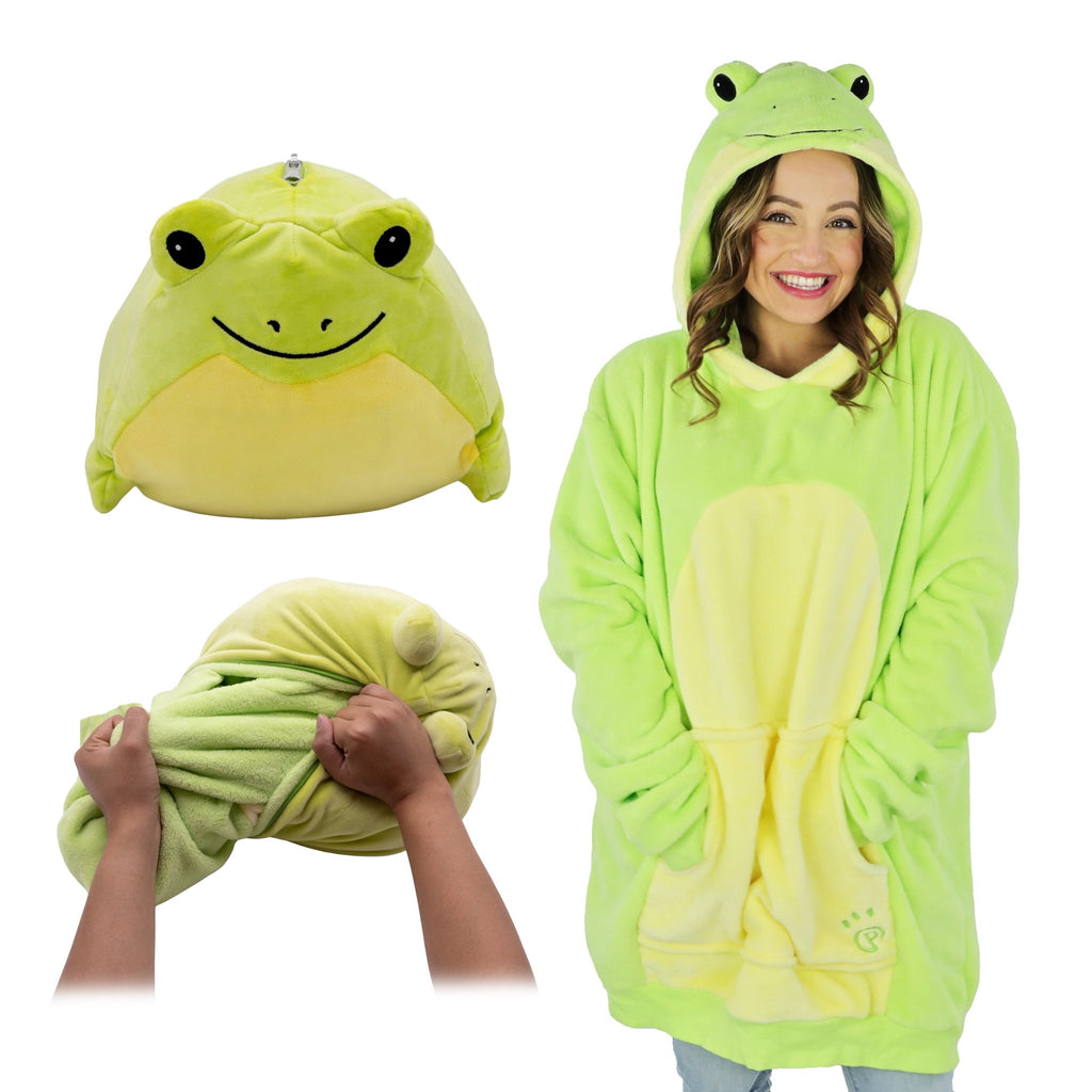 Plushible.comSnugiblesFren Frog Adult Snugible | Blanket Hoodie & Pillow