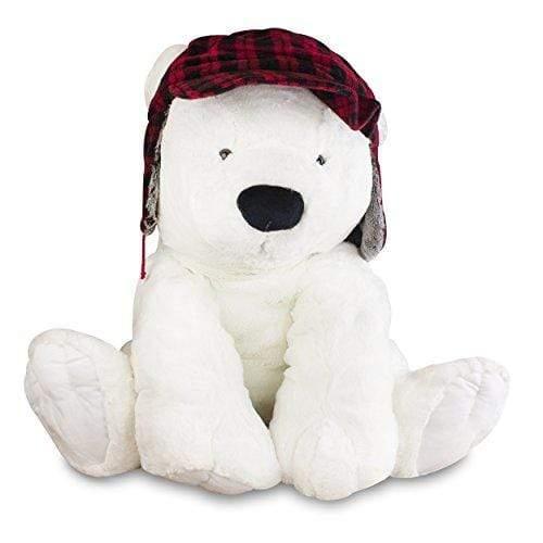 Gitzy TOY_FIGURE Gitzy Jumbo Polar Bear with Hunting Hat - Plush Teddy Bear - Large Stuffed Animal - 2.5 Feet Tall