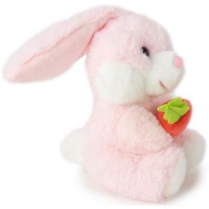 tiny pink bunny plush with carrot