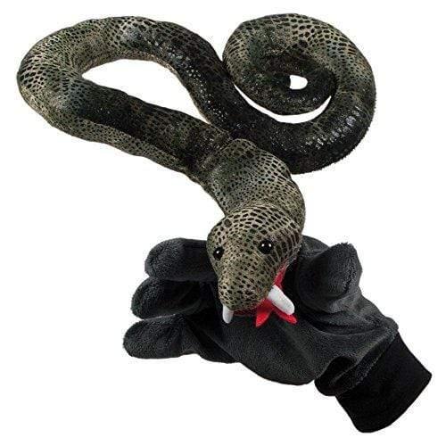 Plushible.com TOYS_AND_GAMES Hape Hape Snake Glove Puppet, Dark Gray