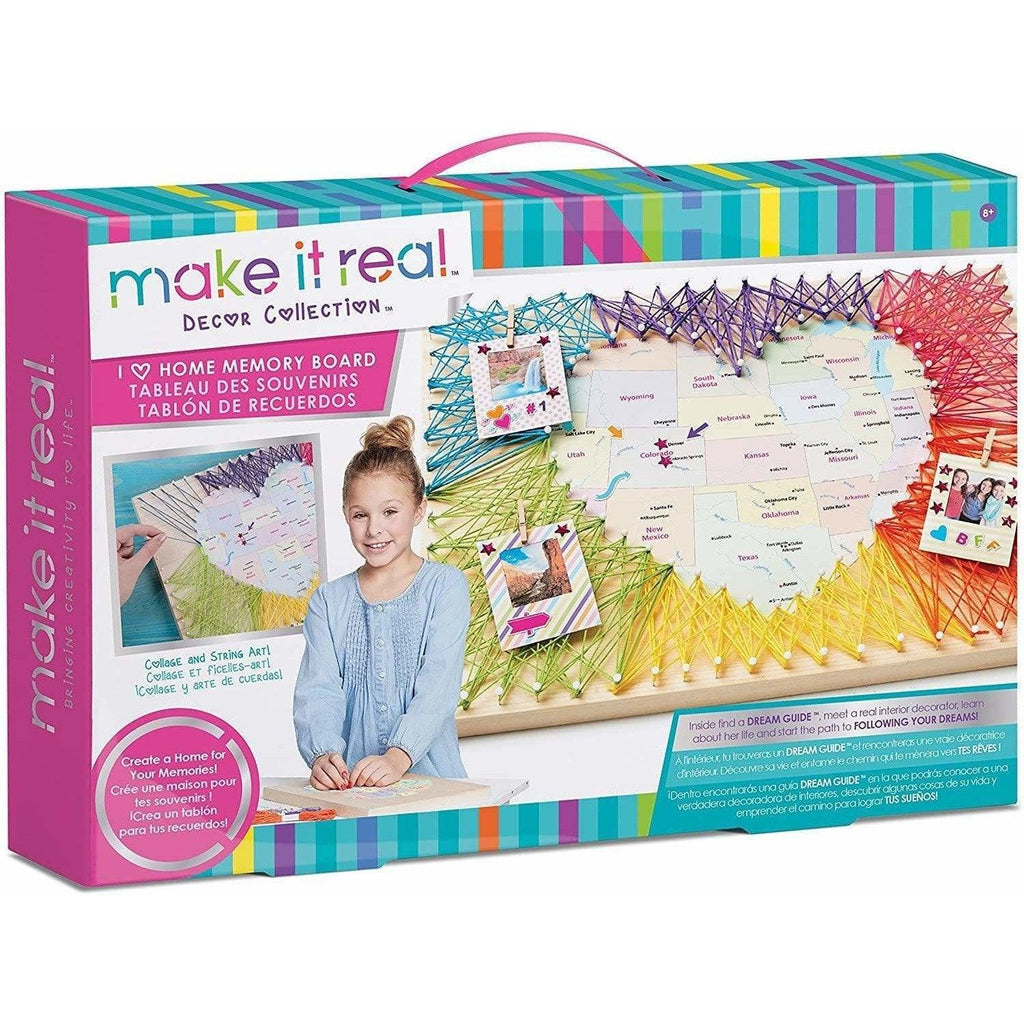 Make It Real Toy I "Heart" Home Memory Board USA Map and Map Pins Craft for Kids