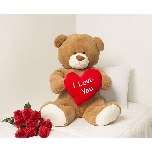 Plushible.comStuffed AnimalsI Love You Bear by Gitzy 35 Inch Jumbo Plush Teddy Bear