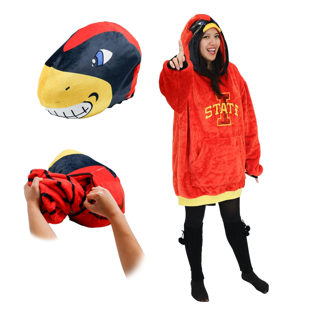 Plushible.comSnugiblesIowa State University Cy the Cardinal Snugible | Blanket Hoodie & Pillow