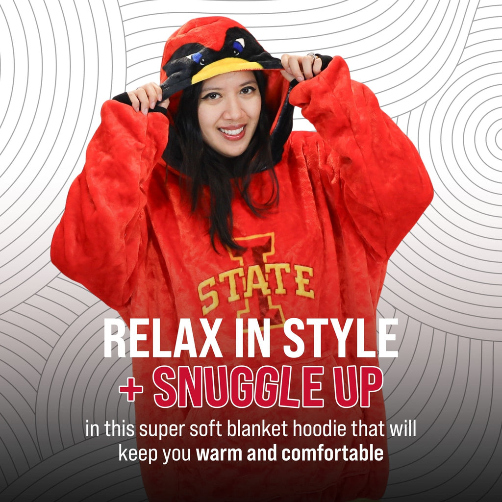 Plushible.comSnugiblesIowa State University Cy the Cardinal Snugible | Blanket Hoodie & Pillow