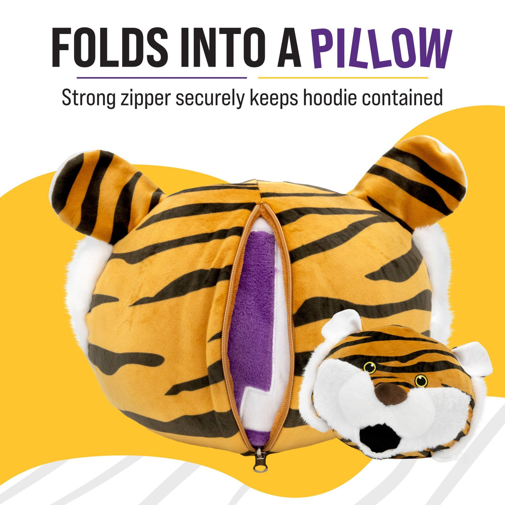 Plushible.comSnugiblesLouisiana State University (LSU) Mike the Tiger Snugible | Blanket Hoodie & Pillow