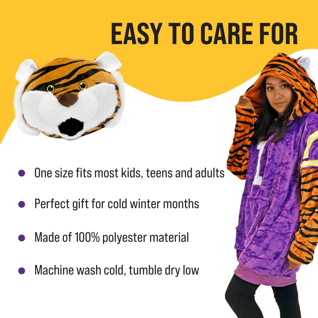 Plushible.comSnugiblesLouisiana State University (LSU) Mike the Tiger Snugible | Blanket Hoodie & Pillow