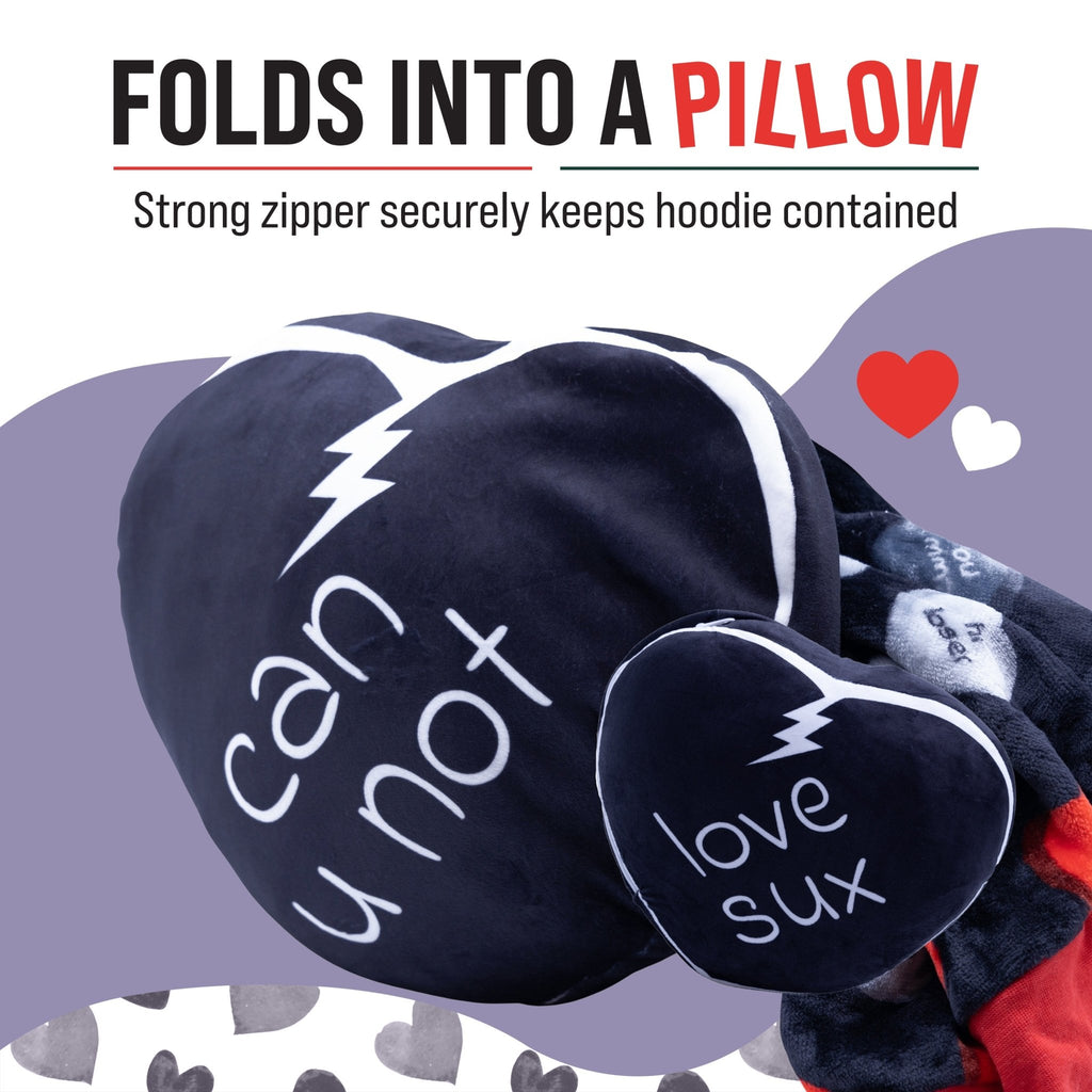 Plushible.comSnugiblesLove Sux Snugible | Blanket Hoodie & Pillow