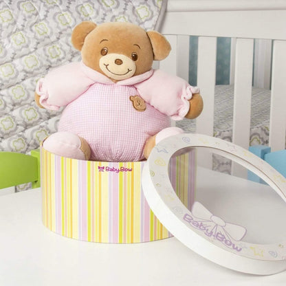 Plushible.comStuffed Animals"Marnie" the 8in Baby Bow Rattle Plush Teddy Bear