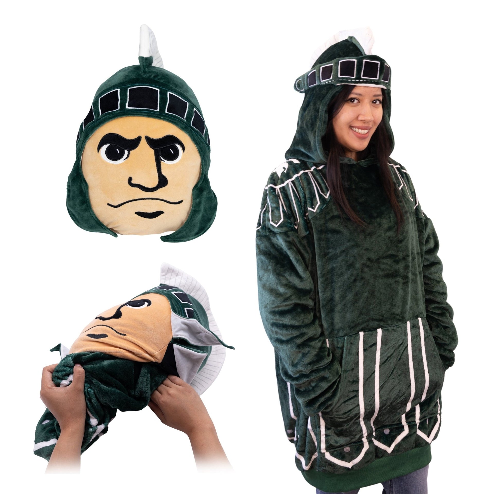 NCAA Michigan State Spartans Slanted Stripe Twin Bedding Set in a Bag - 4pc NCAA Michigan State Spartans Slanted Stripe Twin Bedding Set in a Bag - 4pc