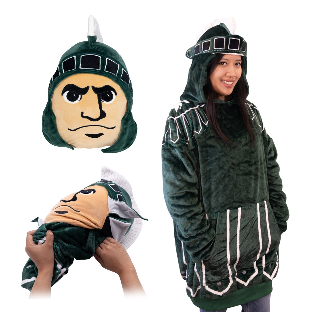 Plushible.comSnugiblesMichigan State University Sparty Snugible | Blanket Hoodie & Pillow