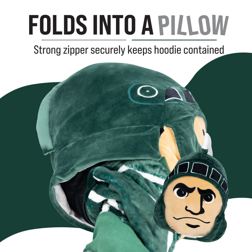 Plushible.comSnugiblesMichigan State University Sparty Snugible | Blanket Hoodie & Pillow