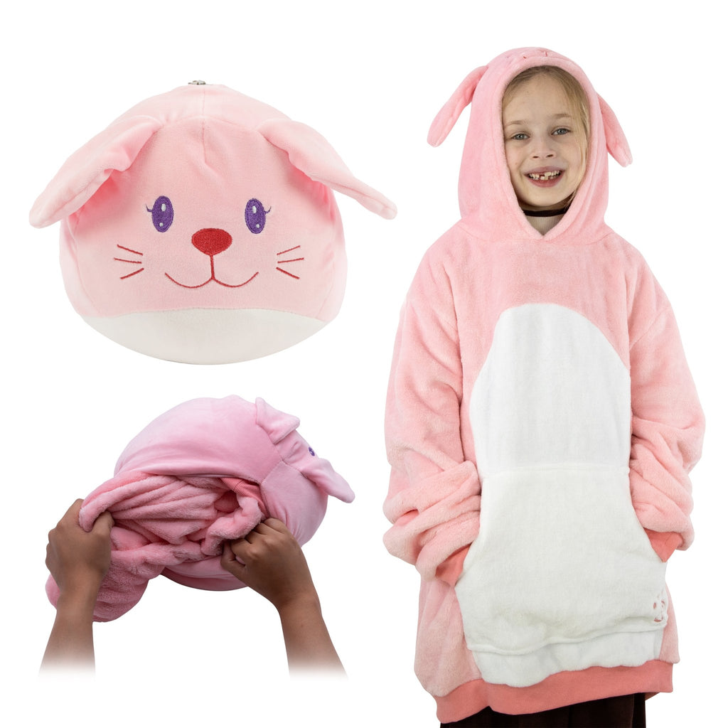 Plushible.comSnugiblesMochi Bunny Kids Snugible | Blanket Hoodie & Pillow