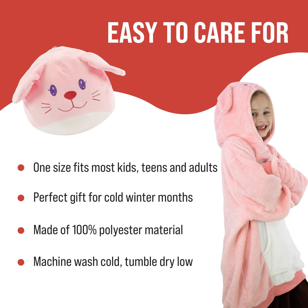 Plushible.comSnugiblesMochi Bunny Kids Snugible | Blanket Hoodie & Pillow