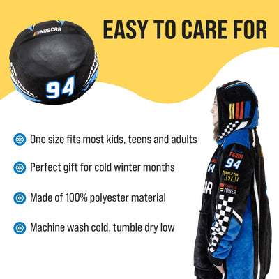 Plushible.comSnugiblesNASCAR Racing Suit Snugible (Black) | Blanket Hoodie & Pillow