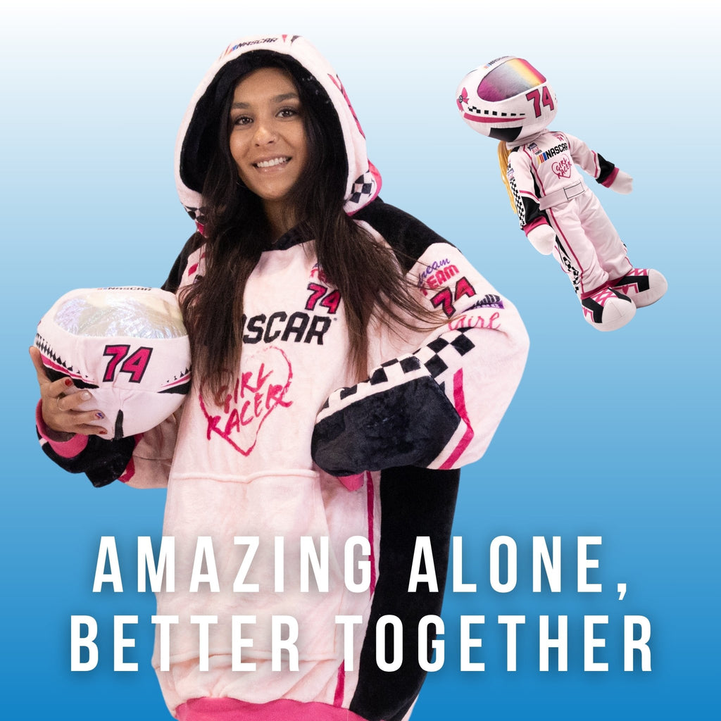 Plushible.comSnugiblesNASCAR Racing Suit Snugible (Pink) | Blanket Hoodie & Pillow