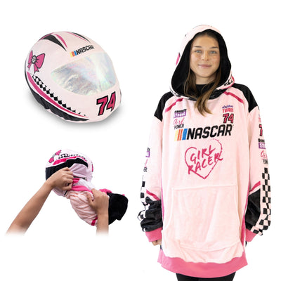 Plushible.comSnugiblesNASCAR Racing Suit Snugible (Pink) | Blanket Hoodie & Pillow