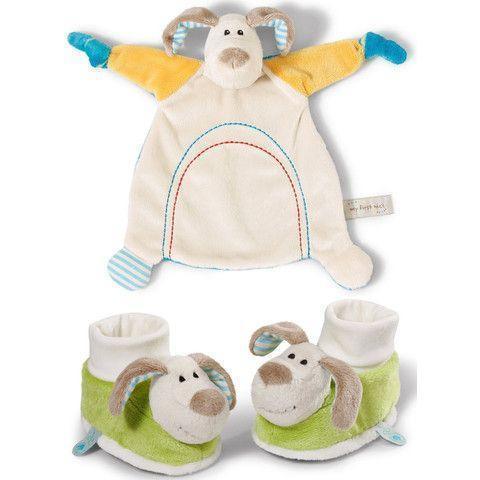 Neat-Oh Toy Beige Neat-Oh Rattling Animal Baby Blanket + Booties
