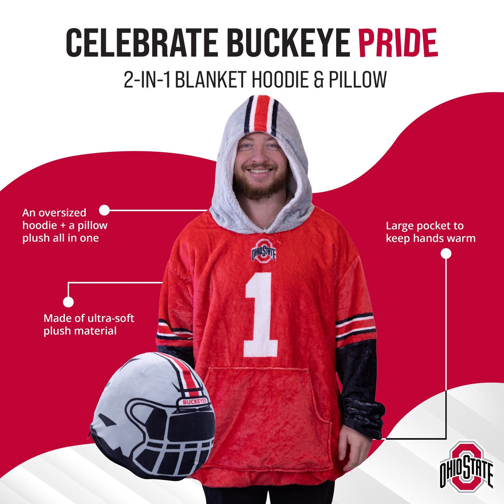 Plushible.comSnugiblesOhio State University Helmet Snugible | Blanket Hoodie & Pillow