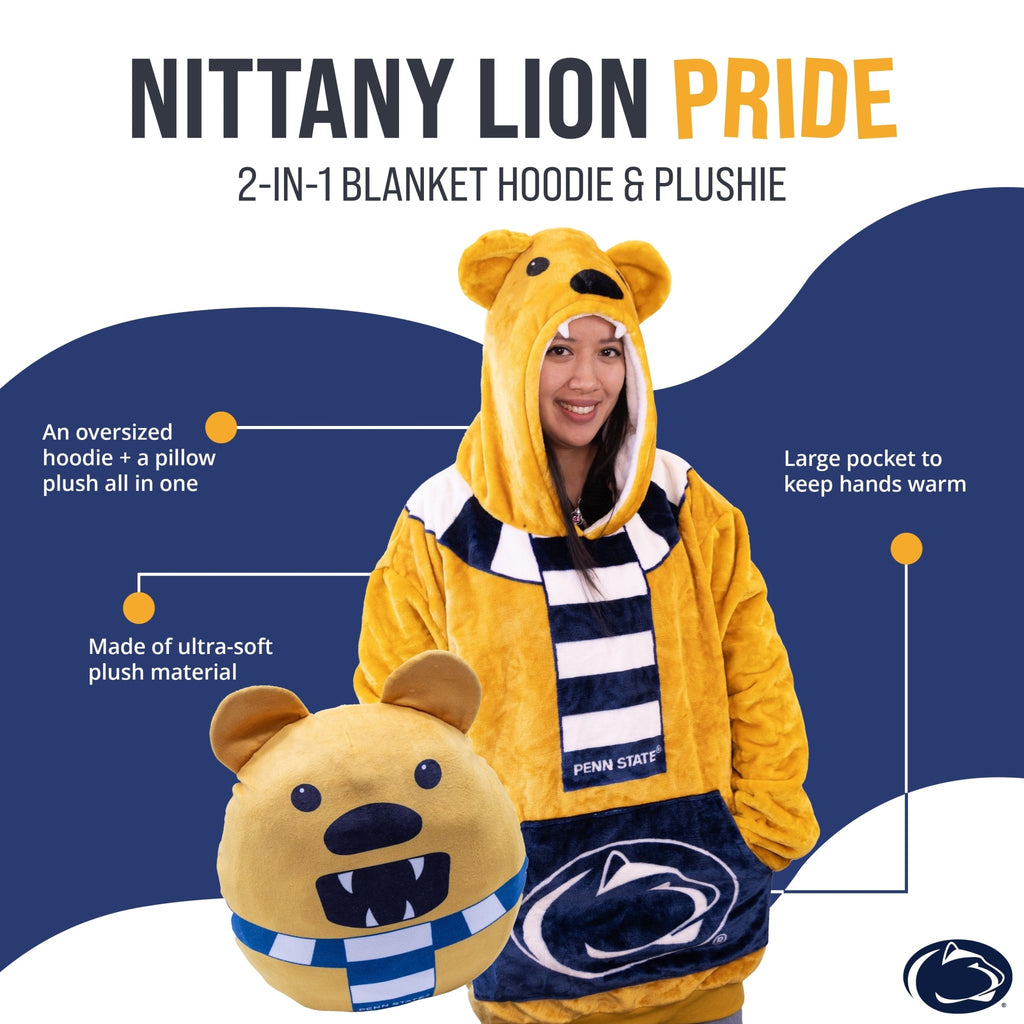 Plushible.comSnugiblesPenn State Nittany Lion Adult Snugible | Blanket Hoodie & Pillow