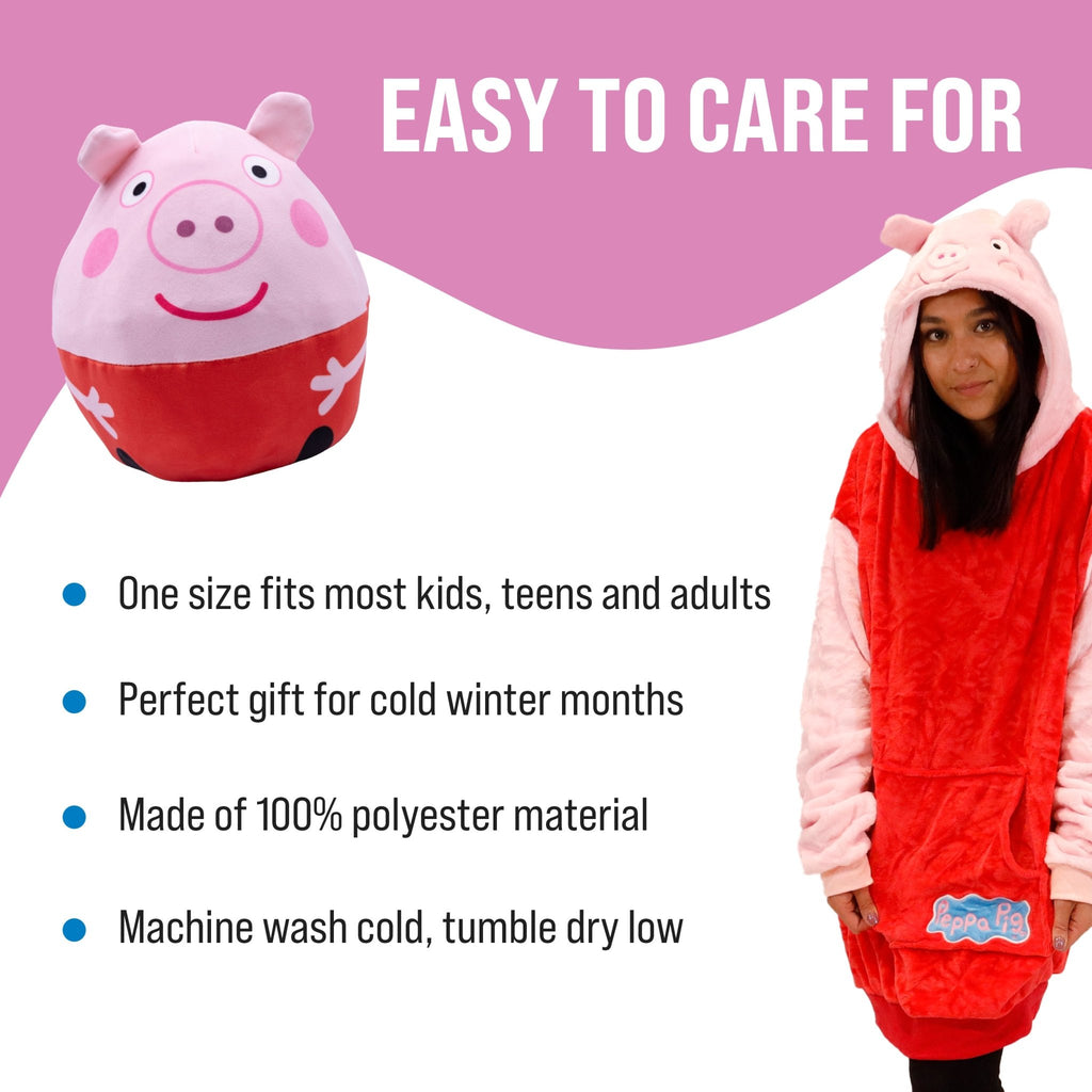 Plushible.comSnugiblesPeppa Pig Adult Snugible | Blanket Hoodie & Pillow