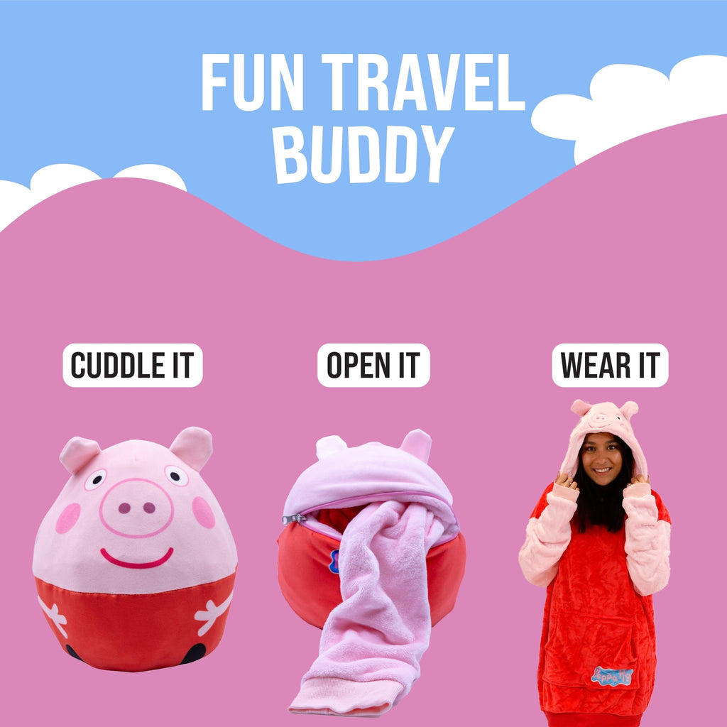 Plushible.comSnugiblesPeppa Pig Adult Snugible | Blanket Hoodie & Pillow