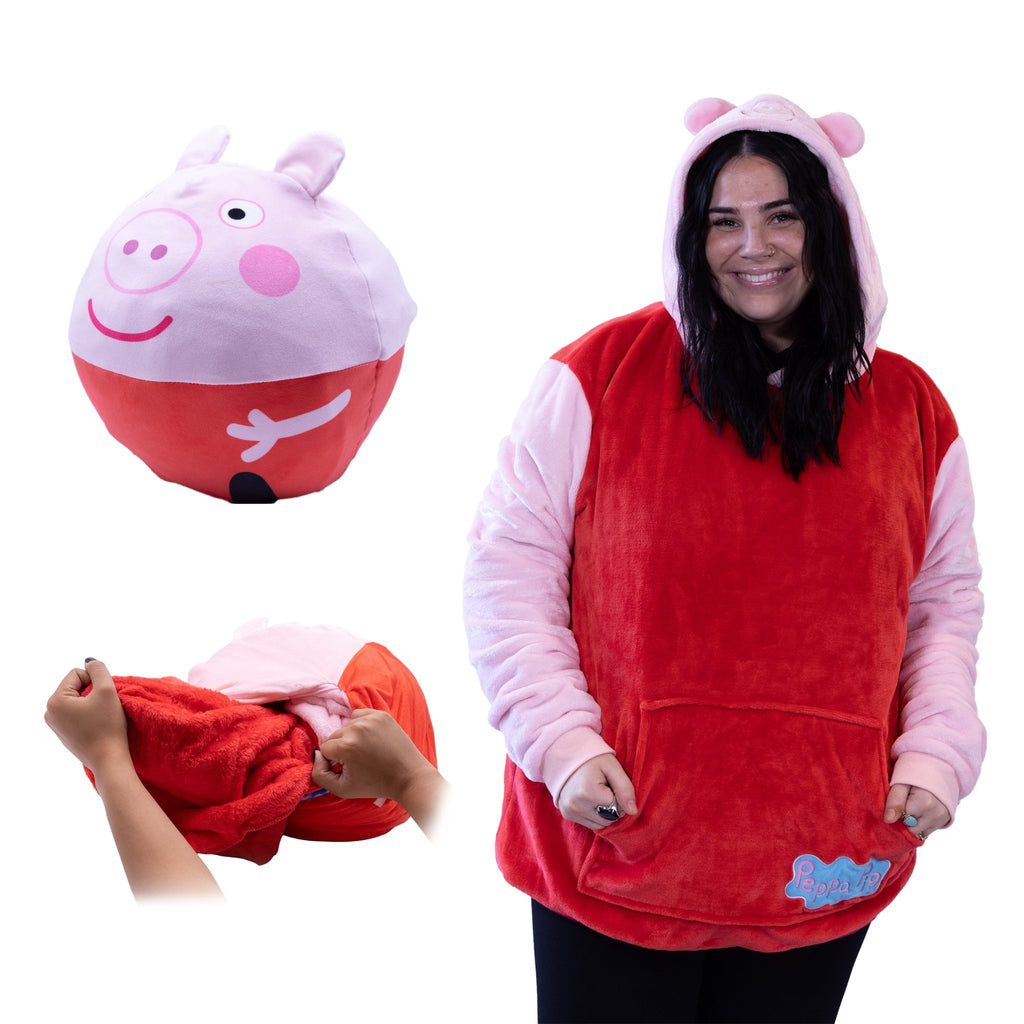 Plushible.comSnugiblesPeppa Pig Adult Snugible | Blanket Hoodie & Pillow