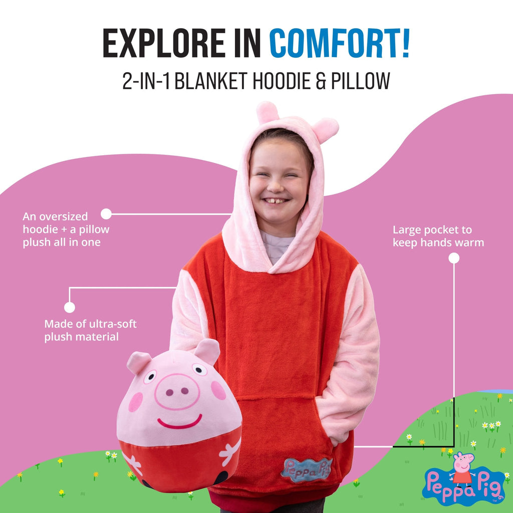 Plushible.comSnugiblesPeppa Pig Child Snugible | Blanket Hoodie & Pillow