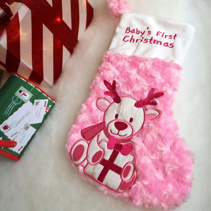 Personalized Stockings Baby's First Christmas Stocking Girl