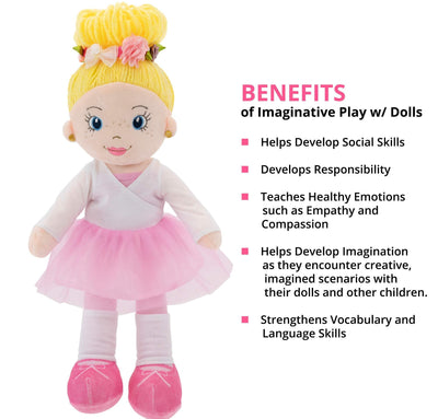 Plushible.com14 Inch Rag DollsPlaytime By Eimmie 14 Inch Rag Doll Eimmie Ballerina Dancer