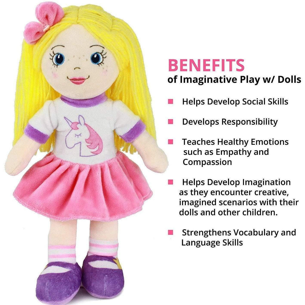 Playtime by Eimmie Dolls, Playsets & Toy Figures Playtime by Eimmie Soft Rag Doll for Girls - 14” First Baby Doll for Kids - Plush Baby Toy - Safe for All Ages
