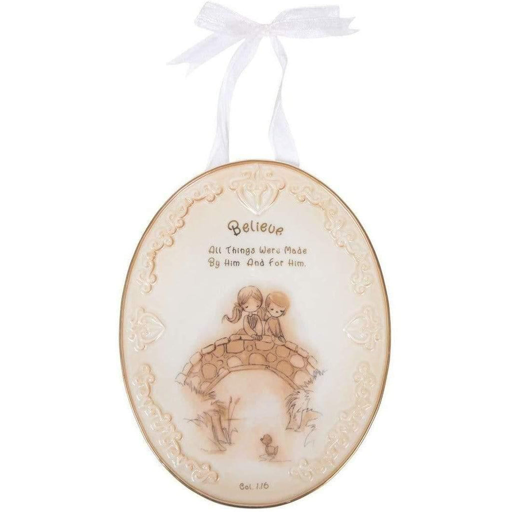 Precious Moments Home Precious Moments Believe Plaque With Ribbon Hanger