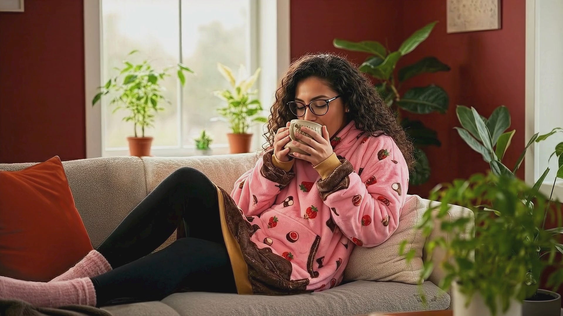 Chocolate Strawberry Snugible | Blanket Hoodie & Pillow