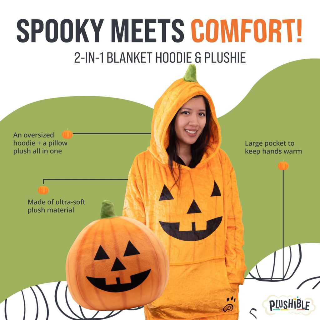 Plushible.comSnugiblesPumpkin Snugible | Blanket Hoodie & Pillow