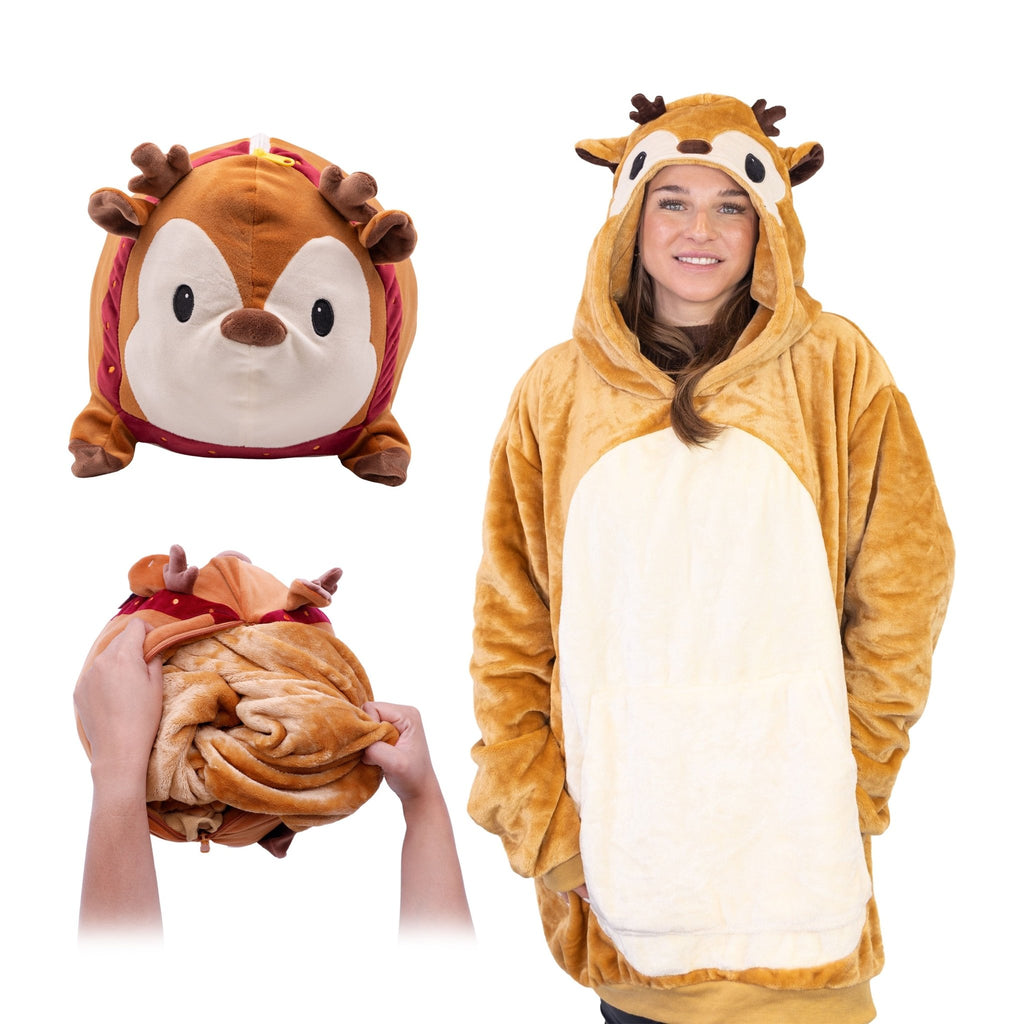 Plushible.comSnugiblesRiley the Reindeer Snugible | Blanket Hoodie & Pillow