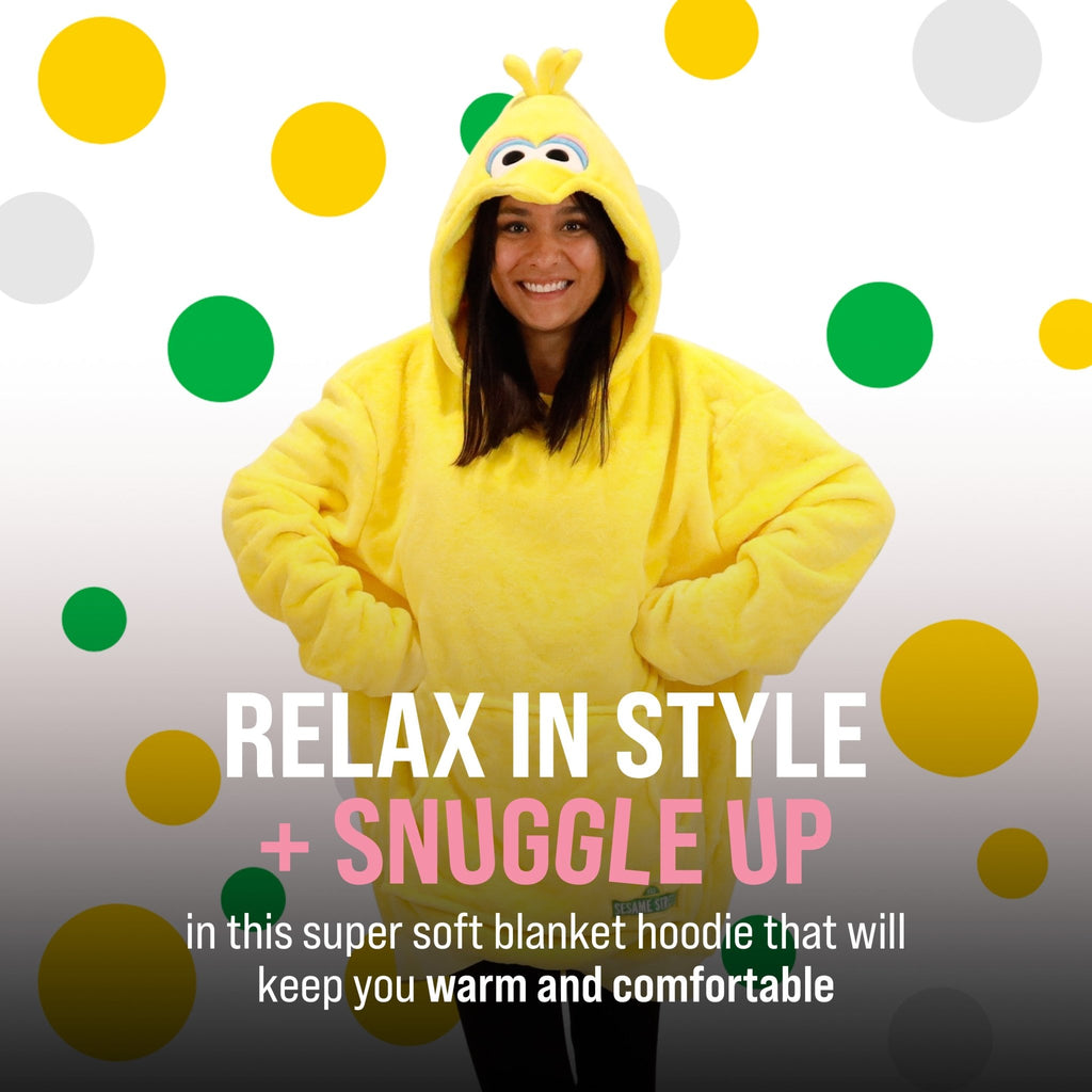 Plushible.comSnugiblesSesame Street | Big Bird Adult Snugible 2 - in - 1 Blanket Hoodie & Pillow