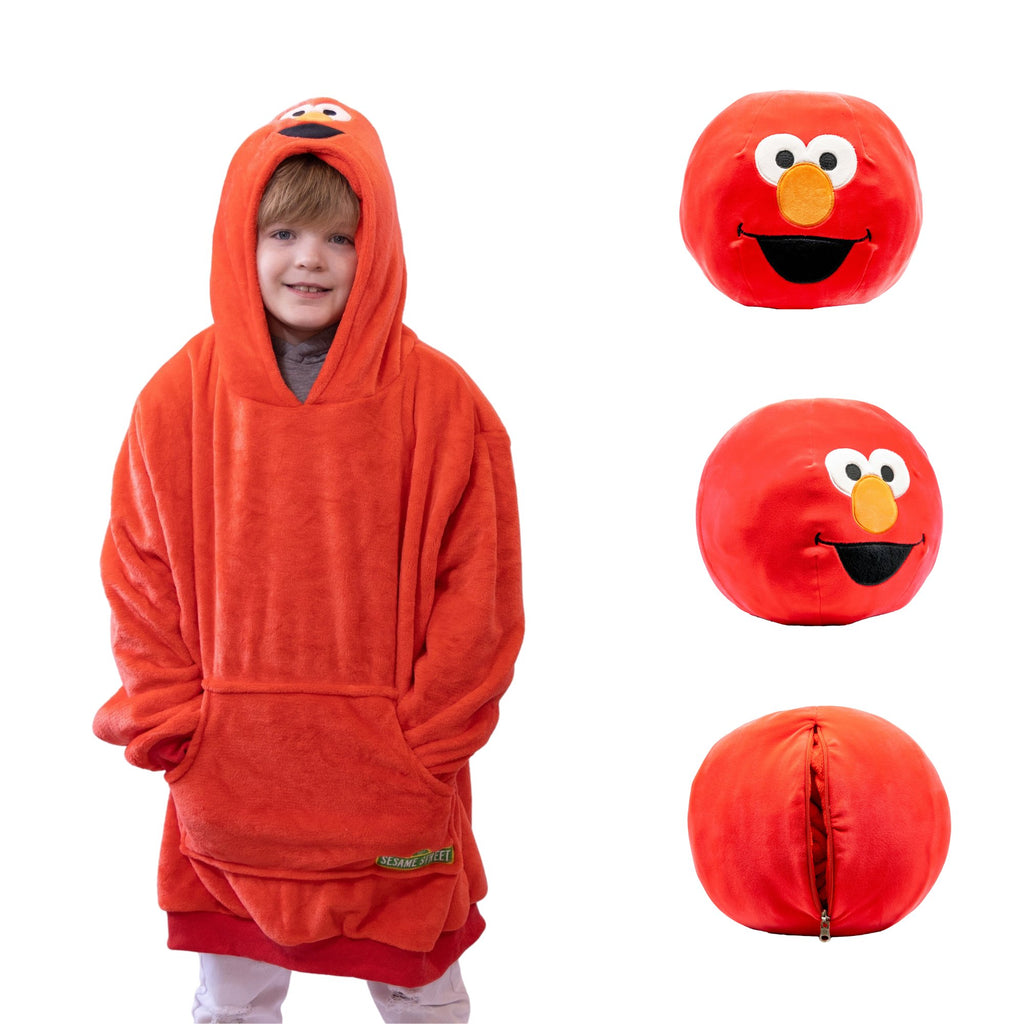 Plushible.comSnugiblesSesame Street Elmo Kids Snugible | Blanket Hoodie & Pillow