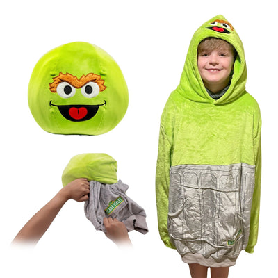 Plushible.comSnugiblesSesame Street Oscar The Grouch Kids Snugible | Blanket Hoodie & Pillow