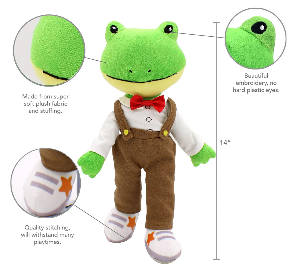 Sharewood Forest Friends 14 Inch Rag Doll Freddy the Frog - Plushible.com
