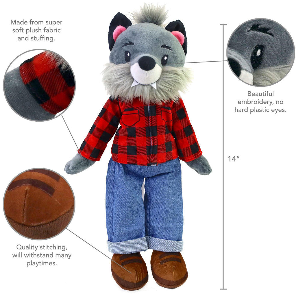 Plushible.com14 Inch Rag DollsSharewood Forest Friends 14 Inch Rag Doll Walter the Wolf