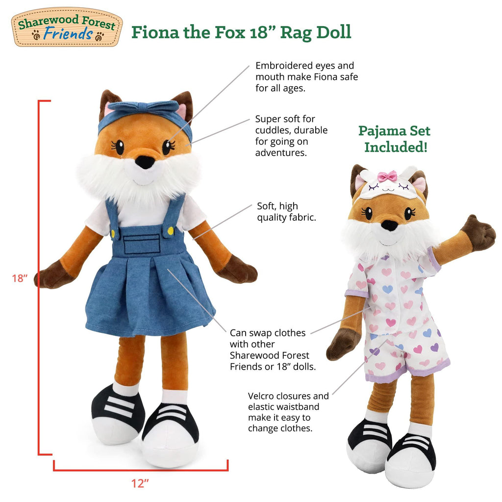 Plushible.com18 Inch Rag DollsSharewood Forest Friends 18 Inch Rag Doll Fiona the Fox