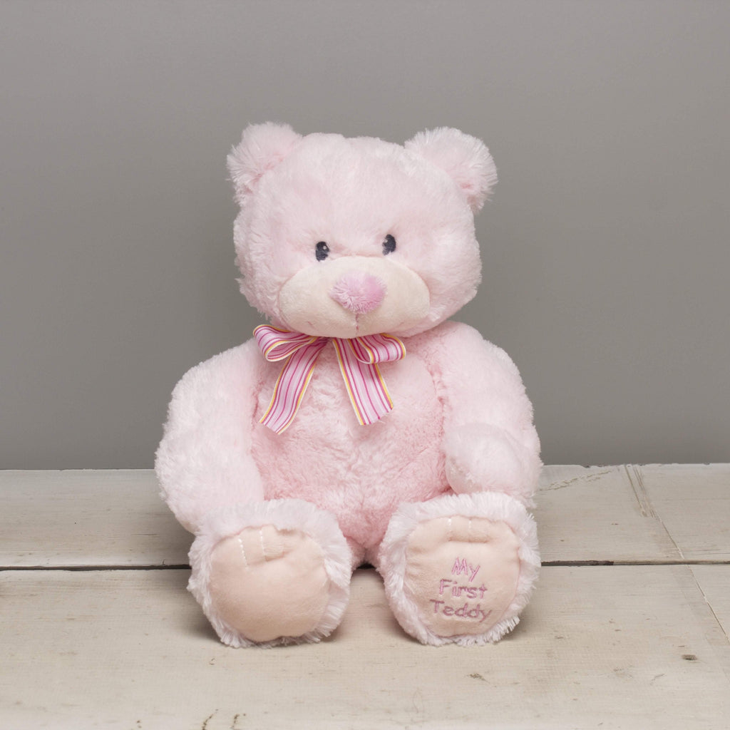 Plushible "Sophie" the 17in Pink My First Teddy Bear by Russ Baby"